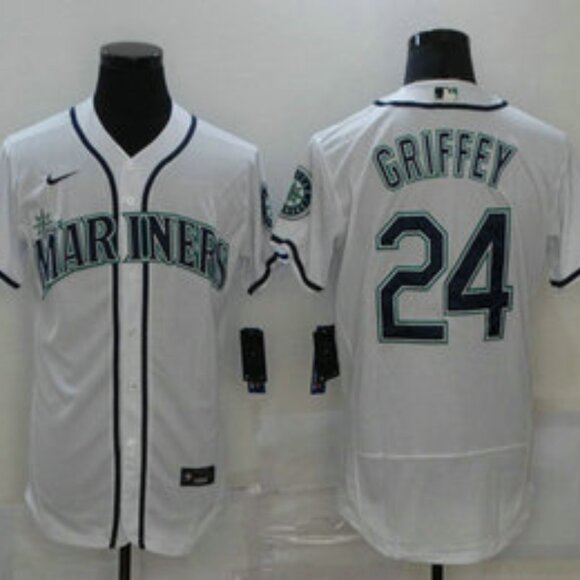 24 Ken Griffey Jr. White Stitched Jersey - Picture 1 of 1
